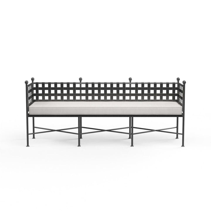 Outdoor Benches Provence Garden Bench in Canvas Flax w/ Self Welt