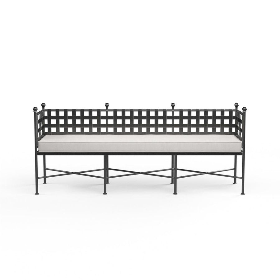 Outdoor Benches Provence Garden Bench in Canvas Flax w/ Self Welt