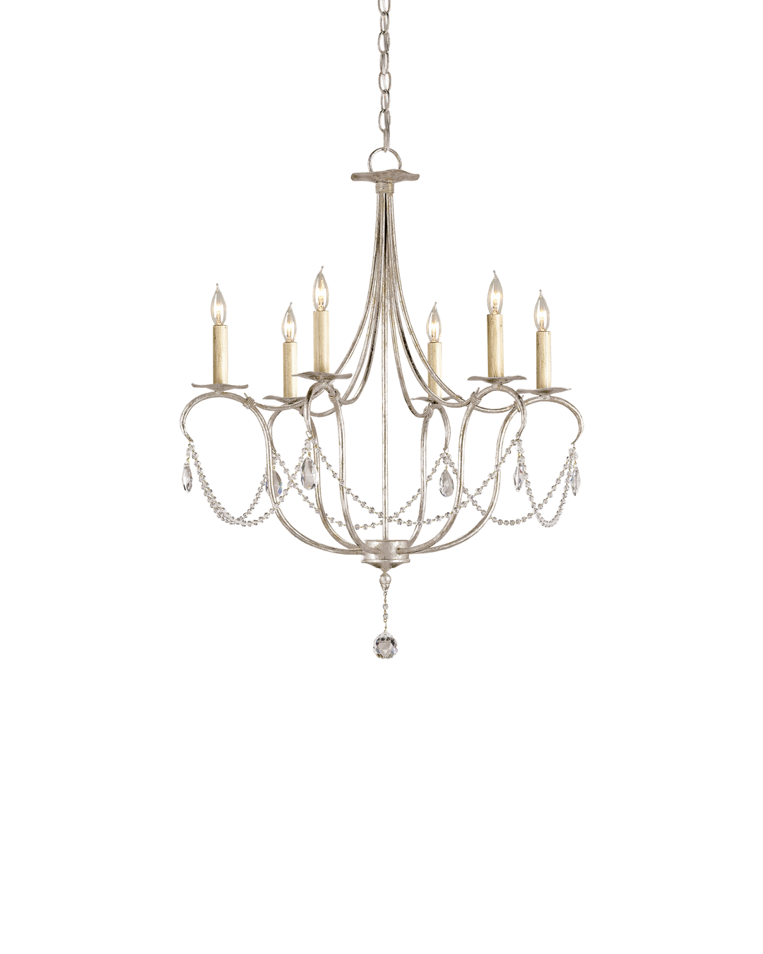 Crystal Lights Small Silver Chandelier