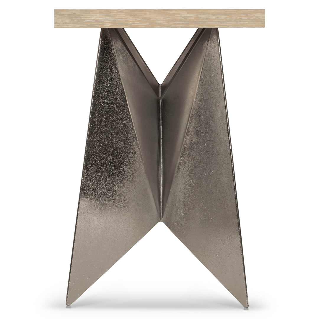 Solaria Console Table with 2 Metal Origami-Inspired Bases