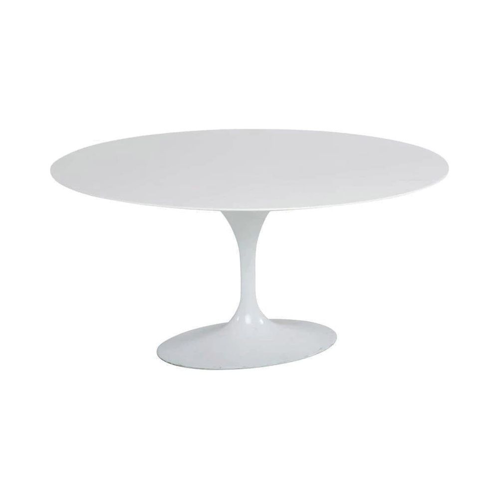 Rental Quartz Pedestal Tulip Dining Table - Oval - Rental Price/Week