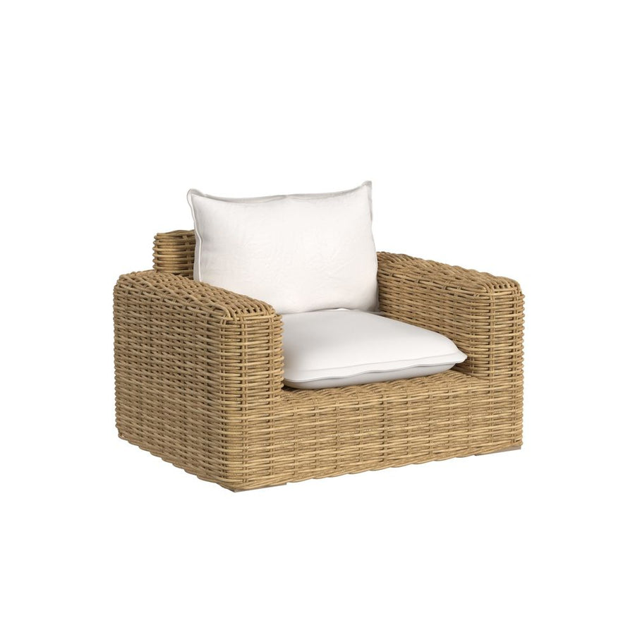 Outdoor Lounge Chairs Playa Oversized Club Chair in Soothe Pearl w/ Flange Welt