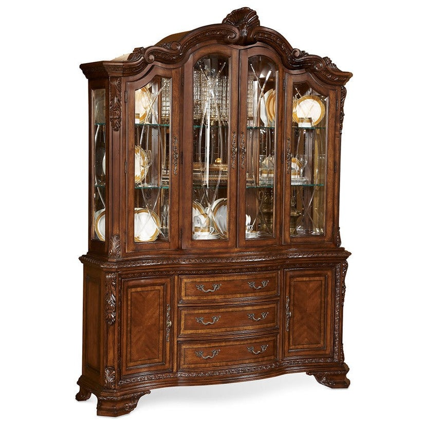 Old World China Cabinet - Brown