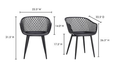 Piazza Outdoor Chair Black - Set Of Two-Moes-MOE-QX-1001-02-Outdoor Dining Chairs-6-France and Son