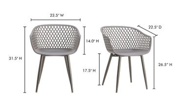 Piazza Outdoor Chair Grey - Set Of Two-Moes-MOE-QX-1001-15-Outdoor Dining Chairs-7-France and Son