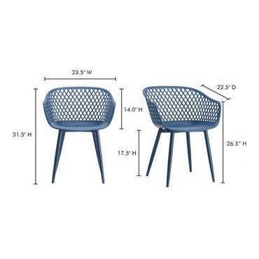 Piazza Outdoor Chair Blue - Set Of Two-Moes-MOE-QX-1001-26-Outdoor Dining Chairs-7-France and Son