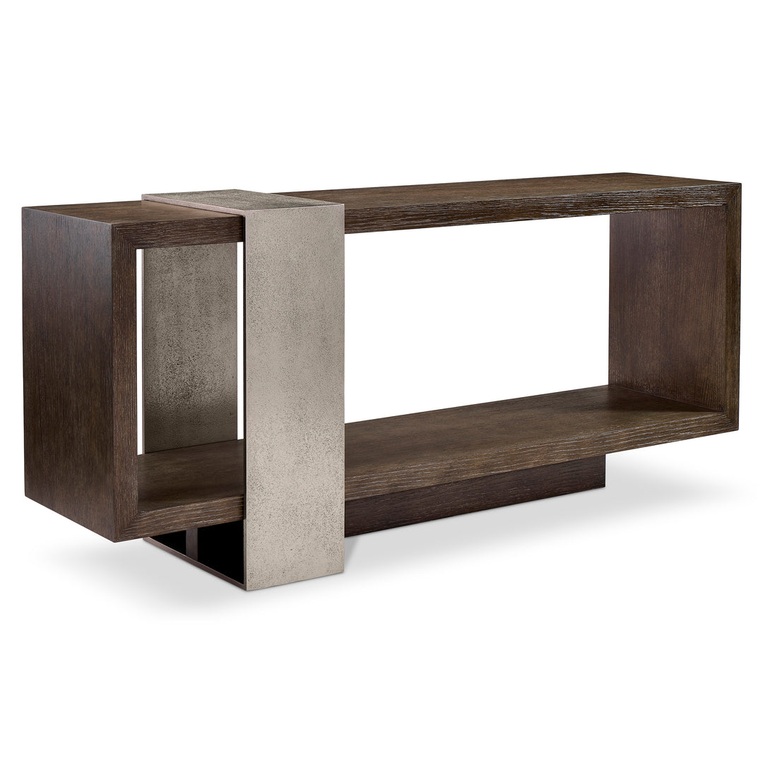 Linea Console Table in Cerused Charcoal Finish