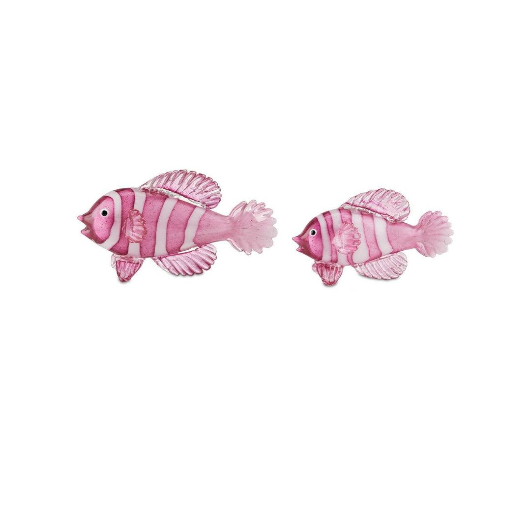 Rialto Magenta Glass Fish Set of 2