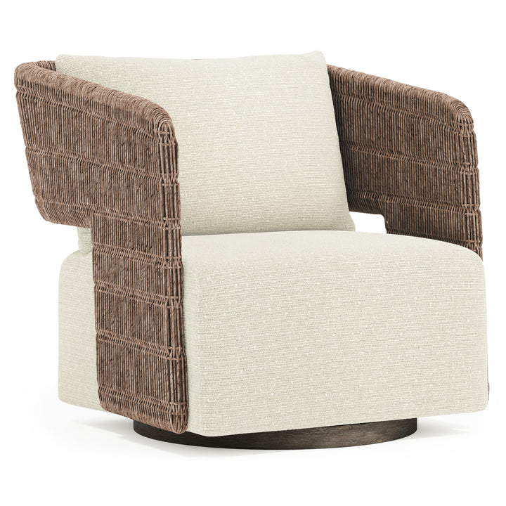 Maldives Outdoor Swivel Chair, Cream