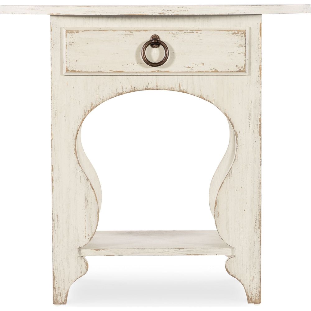Nightstands Americana One-Drawer Oval Nightstand - Whites/Creams/Beiges