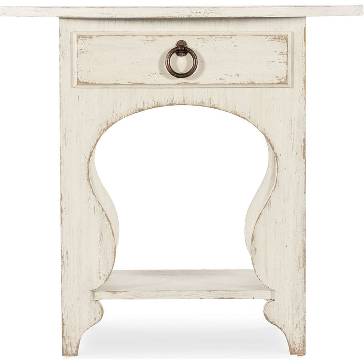 Nightstands Americana One-Drawer Oval Nightstand - Whites/Creams/Beiges