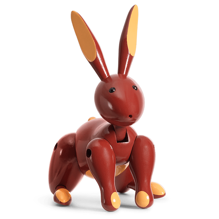 Kay Bojesen Rabbit, Painted Beech, H: 6.3"