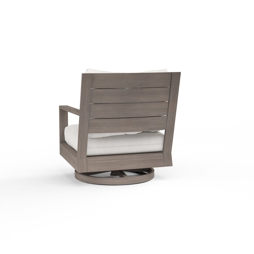 Outdoor Lounge Chairs Laguna Swivel Club Rocker in Canvas Flax, No Welt