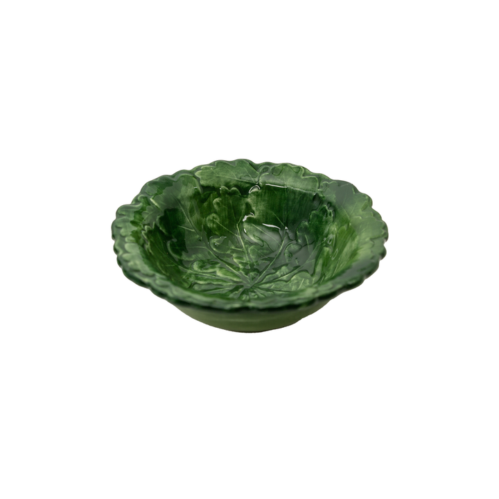 Compagnia Small Bowl, Green Oak Leaves, Set of 4
