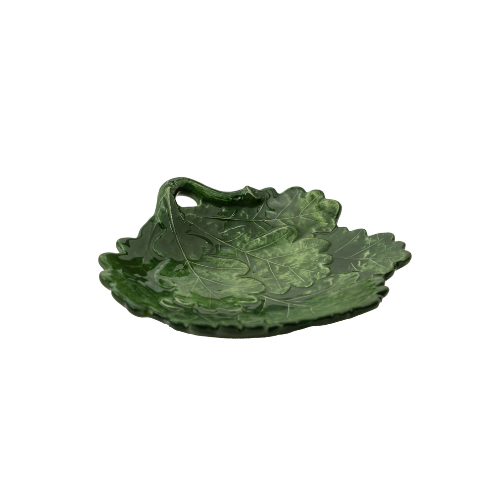 Compagnia Leaf Plate, Green Oak Leaves, Set of 4