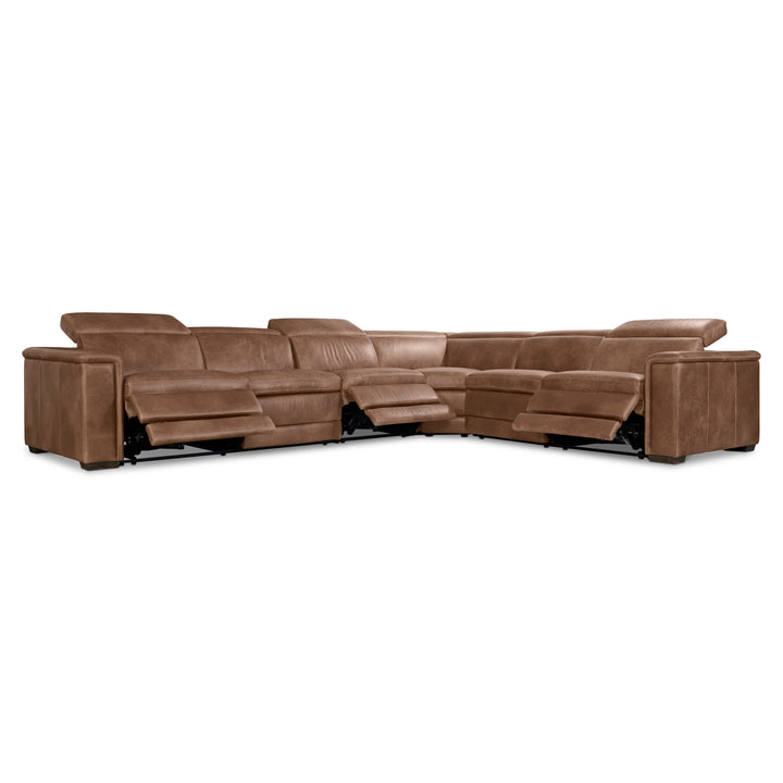 Lioni Leather 4-Piece Power Motion Sectional Recliner
