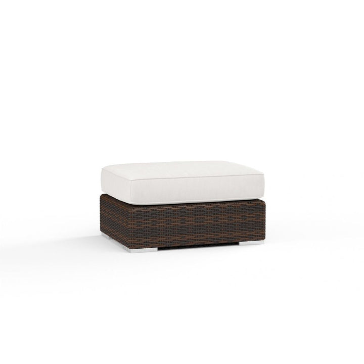 Outdoor Ottomans Montecito Ottoman in Canvas Flax w/ Self Welt