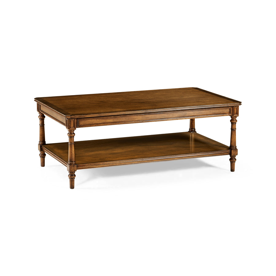 Casual Accents Victorian Style Walnut Cocktail Table-Jonathan Charles-JCHARLES-003326-AA-Coffee Tables-1-France and Son