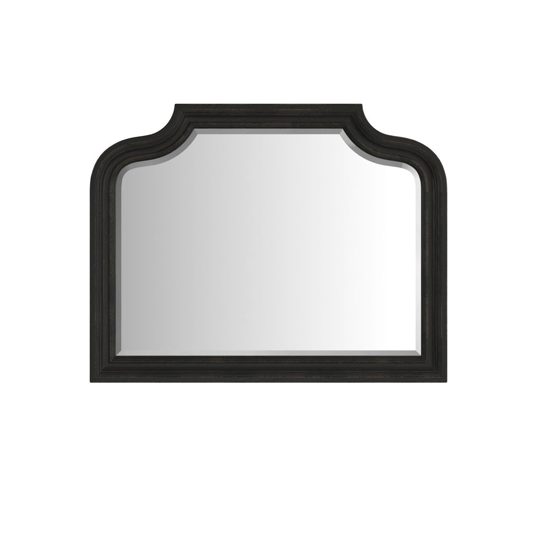Atrium Landscape Mirror — hand rubbed black with undertones of brown