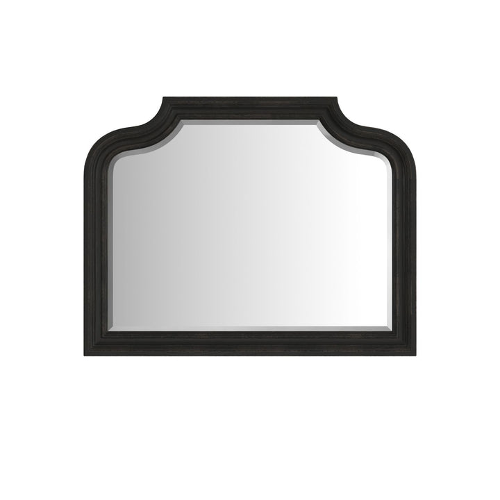 Atrium Landscape Mirror — hand rubbed black with undertones of brown