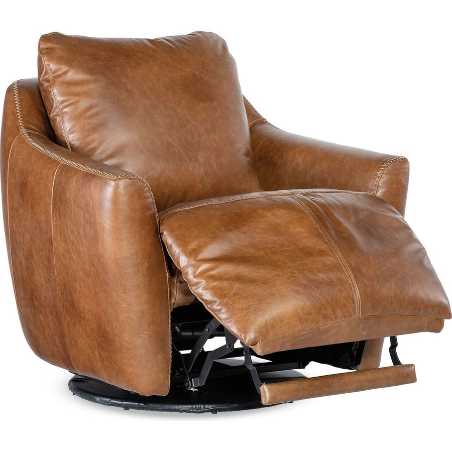 Lounge Chairs: Recliners Beau Swivel w/Power Footrest - Brown