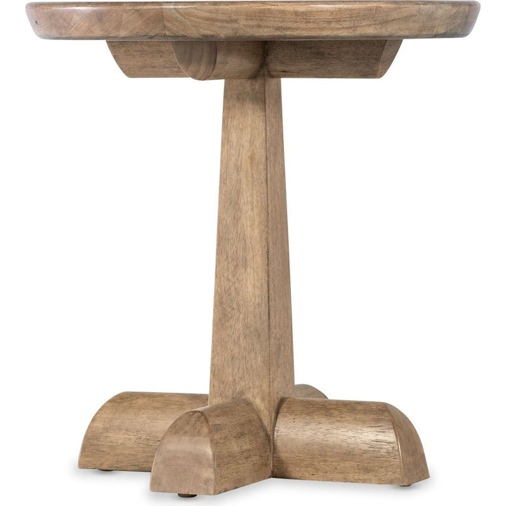 Side Tables Vineyard Row Round Pedestal End Table - Light Wood