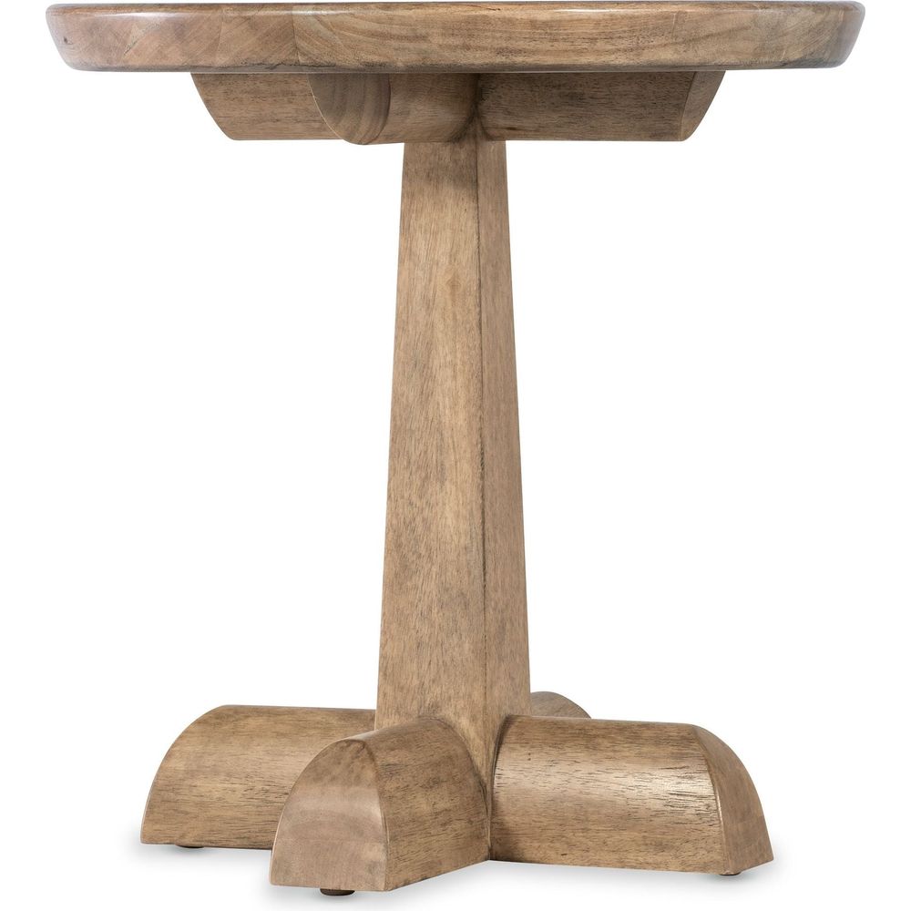 Side Tables Vineyard Row Round Pedestal End Table - Light Wood