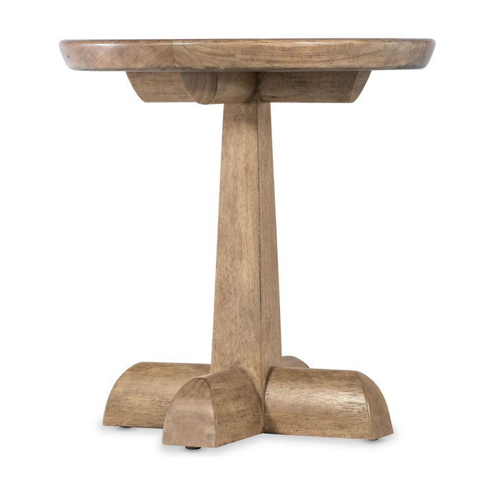 Side Tables Terrace Row Round Pedestal End Table - Light Wood
