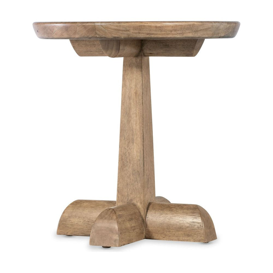 Side Tables Terrace Row Round Pedestal End Table - Light Wood