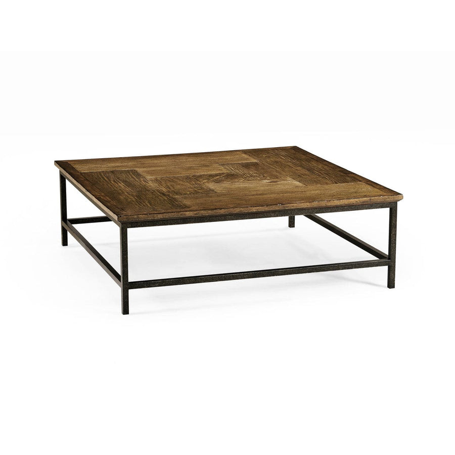 Casual Accents Medium Driftwood Square Coffee Table-Jonathan Charles-JCHARLES-005300-AE-Coffee Tables-1-France and Son