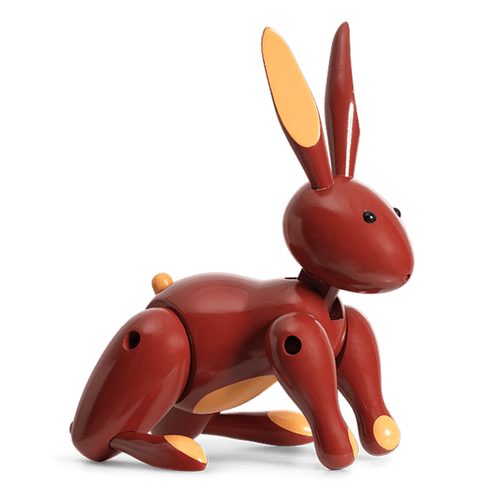 Kay Bojesen Rabbit, Painted Beech, H: 6.3"