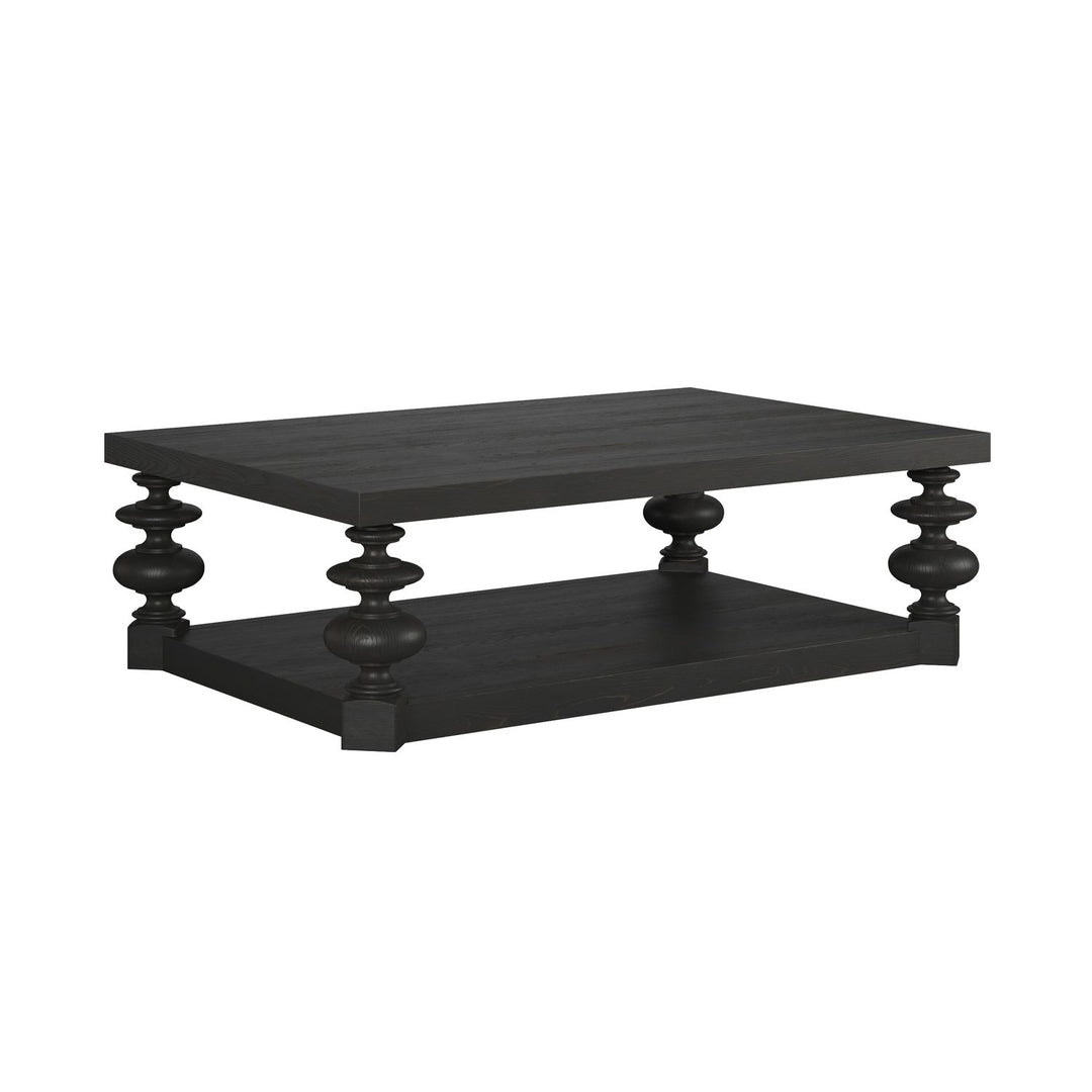 Atrium Coffee Table — hand rubbed black with undertones of brown