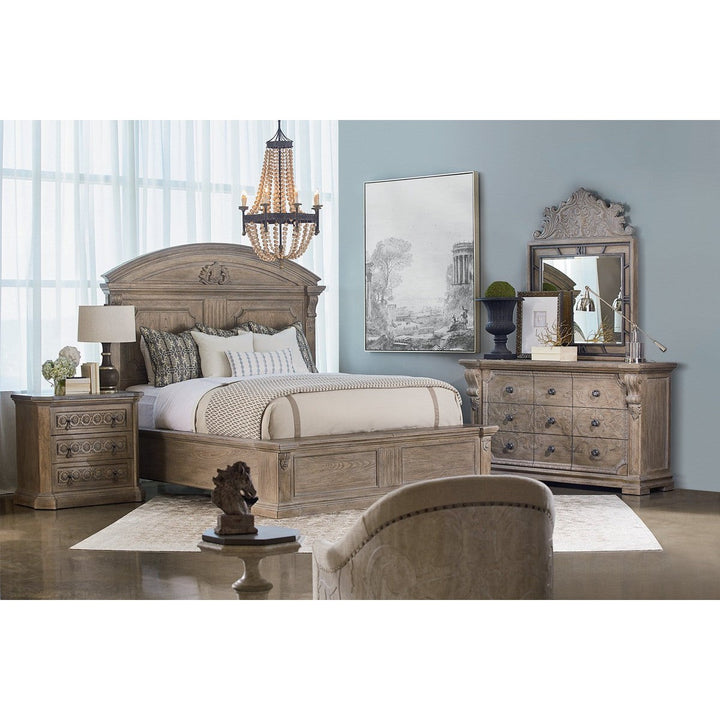 Arch Salvage King Chambers Panel Bed - Brown, Grey