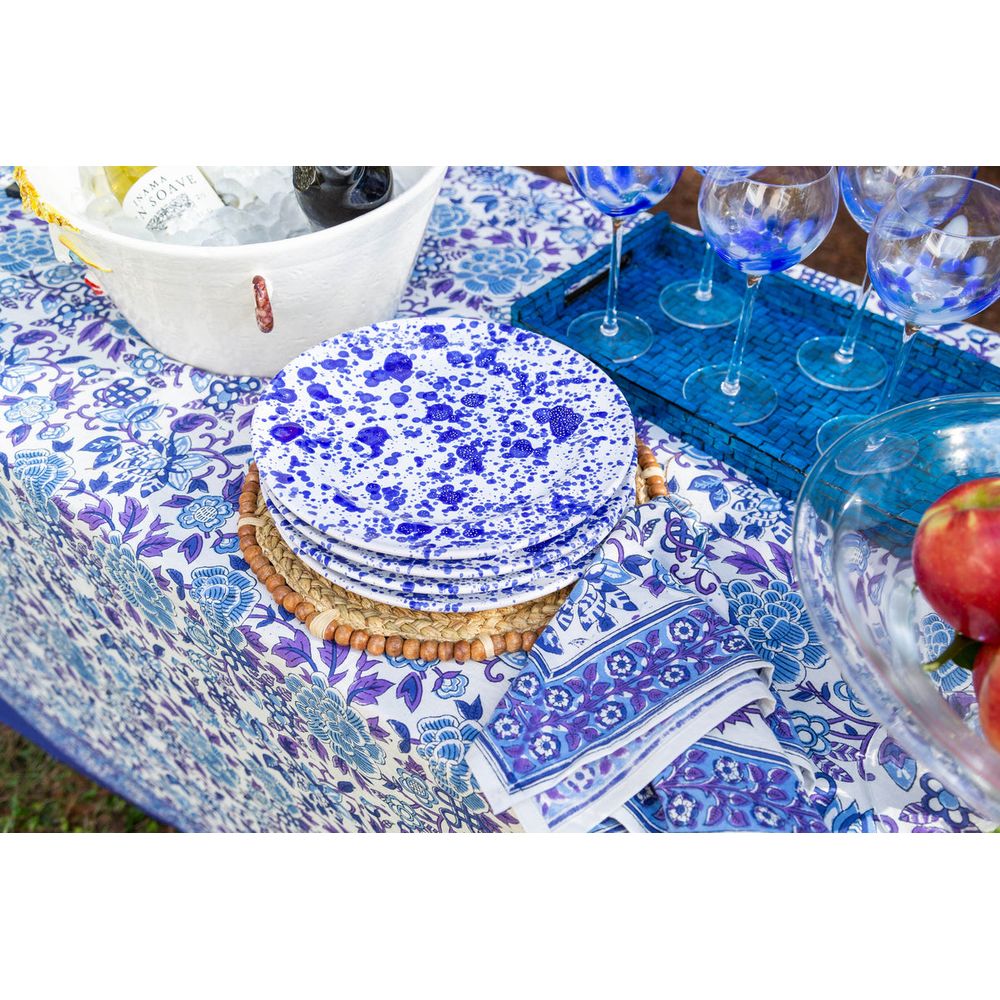 Taverna Speckled Dinner Plate, Cobalt/White, Set of 4