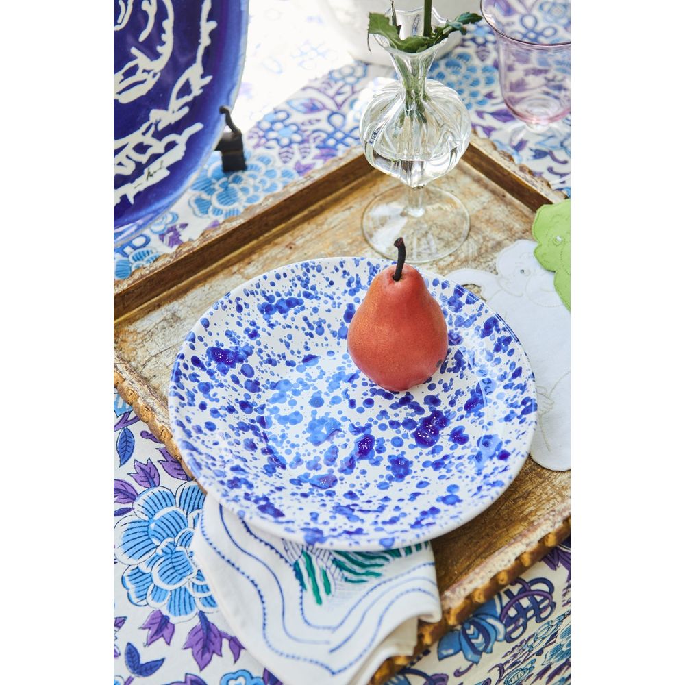Taverna Speckled Dinner Plate, Cobalt/White, Set of 4