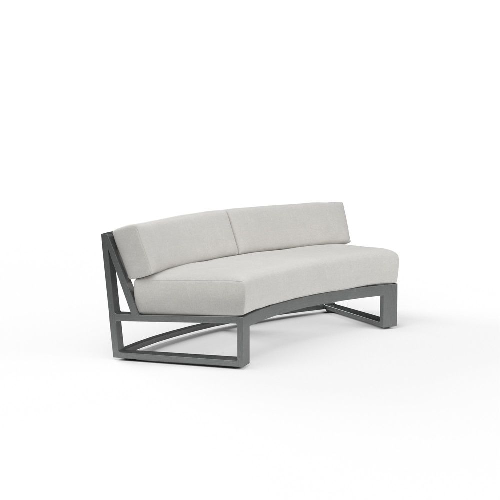 Outdoor Sofas and Sectionals Redondo Curved Sofa in Cast Silver, No Welt
