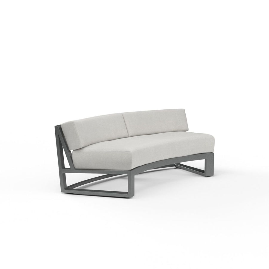 Outdoor Sofas and Sectionals Redondo Curved Sofa in Cast Silver, No Welt