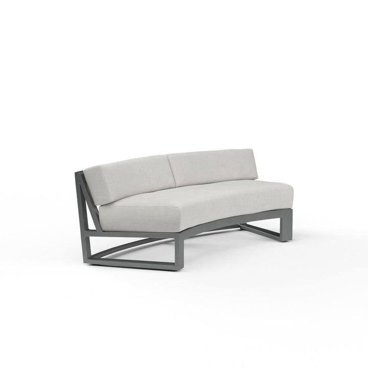 Outdoor Sofas and Sectionals Redondo Curved Sofa in Cast Silver, No Welt