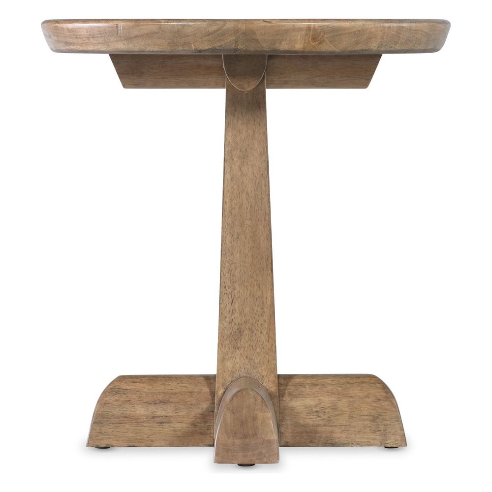 Side Tables Terrace Row Round Pedestal End Table - Light Wood