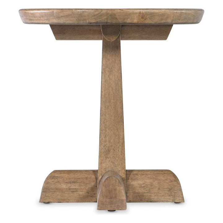 Side Tables Terrace Row Round Pedestal End Table - Light Wood