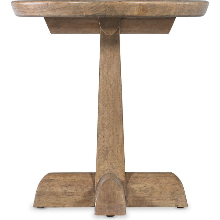 Side Tables Vineyard Row Round Pedestal End Table - Light Wood