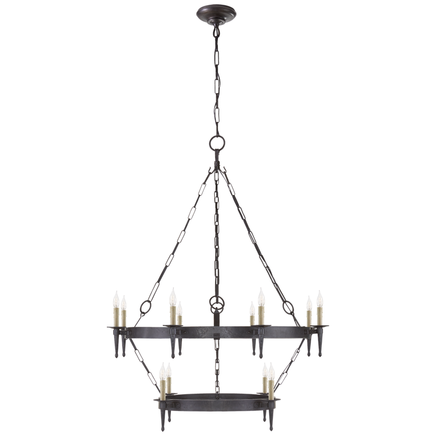 Jenson Medium Two-Tiered Ring Torch Chandelier