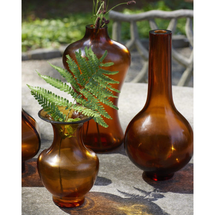 Amber & Gold Peking Long Neck Vase