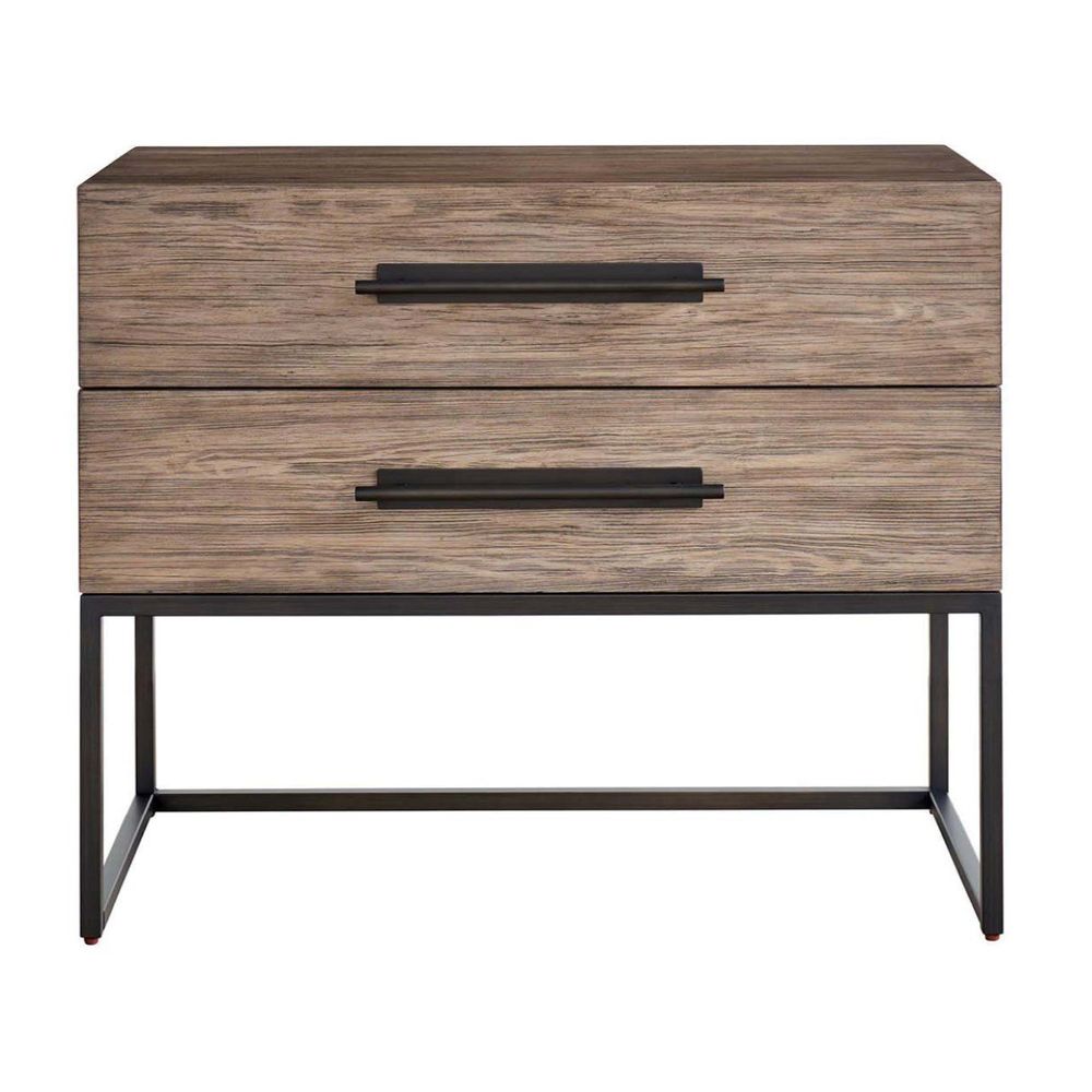 Boulder Metal Base Nightstand
