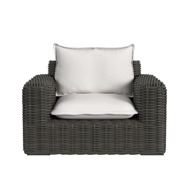 Outdoor Lounge Chairs Cabo Oversized Club Chair in Soothe Pearl w/ Flange Welt