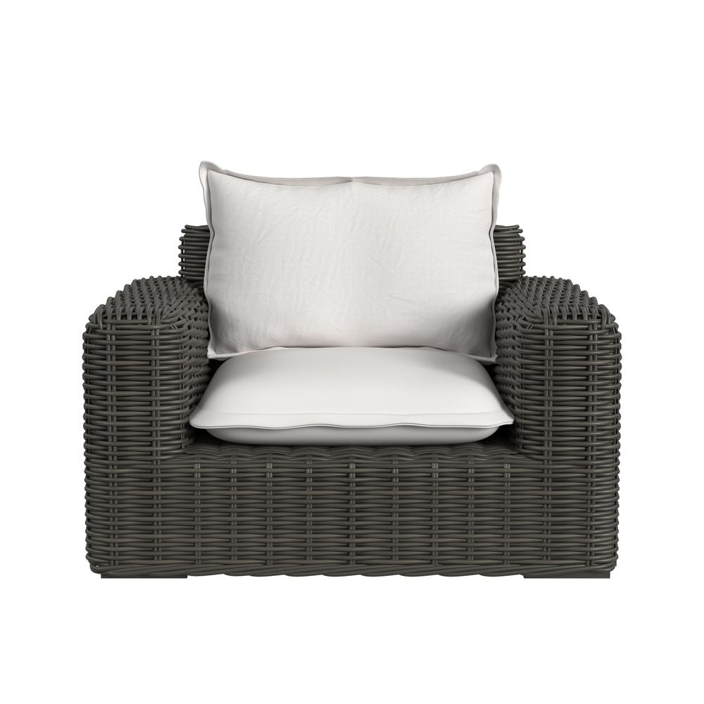 Outdoor Lounge Chairs Cabo Oversized Club Chair in Soothe Pearl w/ Flange Welt