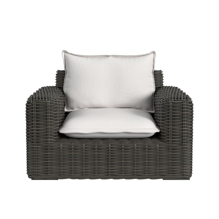 Outdoor Lounge Chairs Cabo Oversized Club Chair in Soothe Pearl w/ Flange Welt