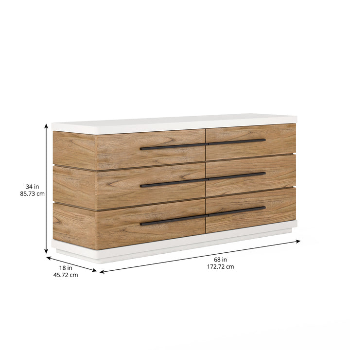 Portico Dresser - Brown, White