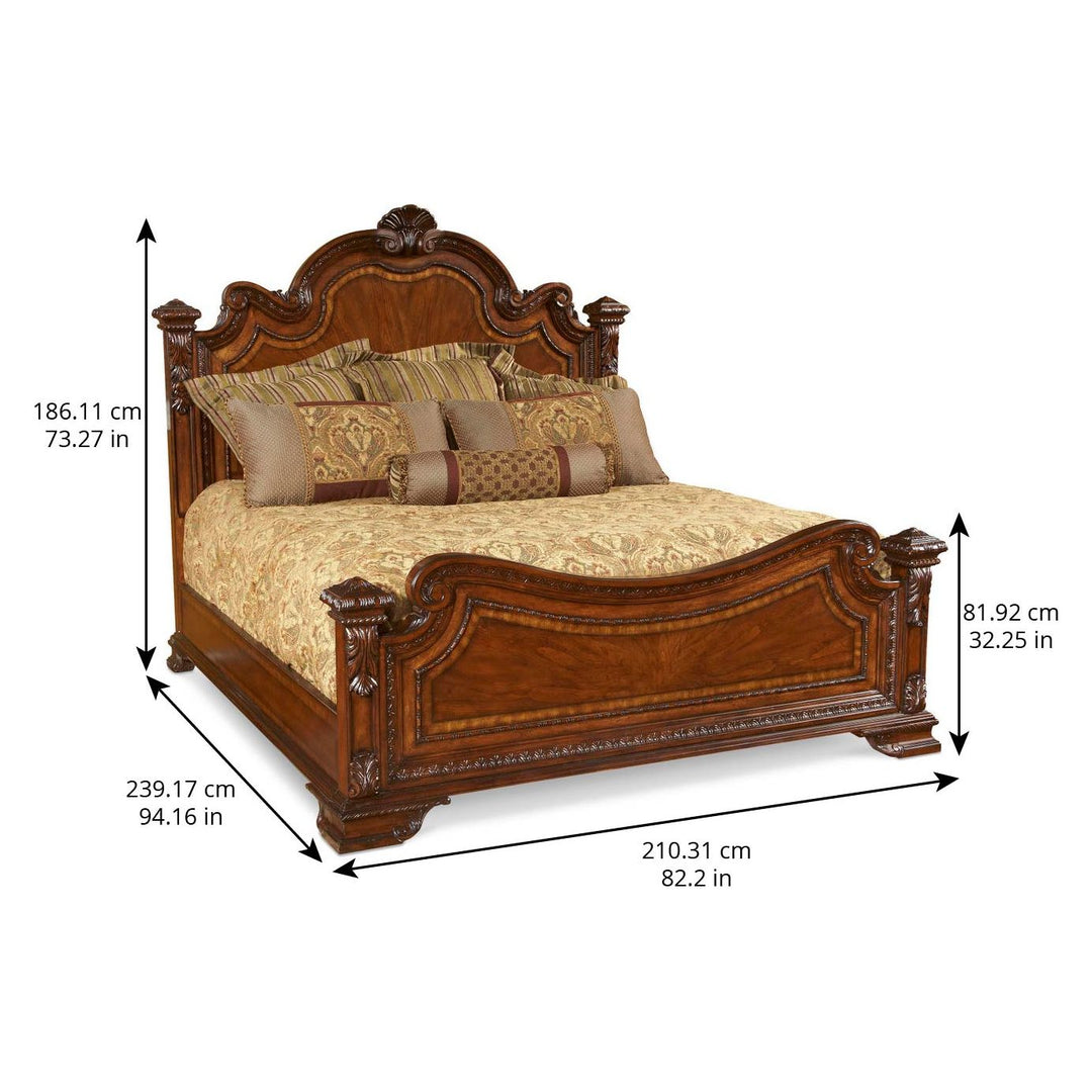 Old World Eastern King Estate Bed - Brown