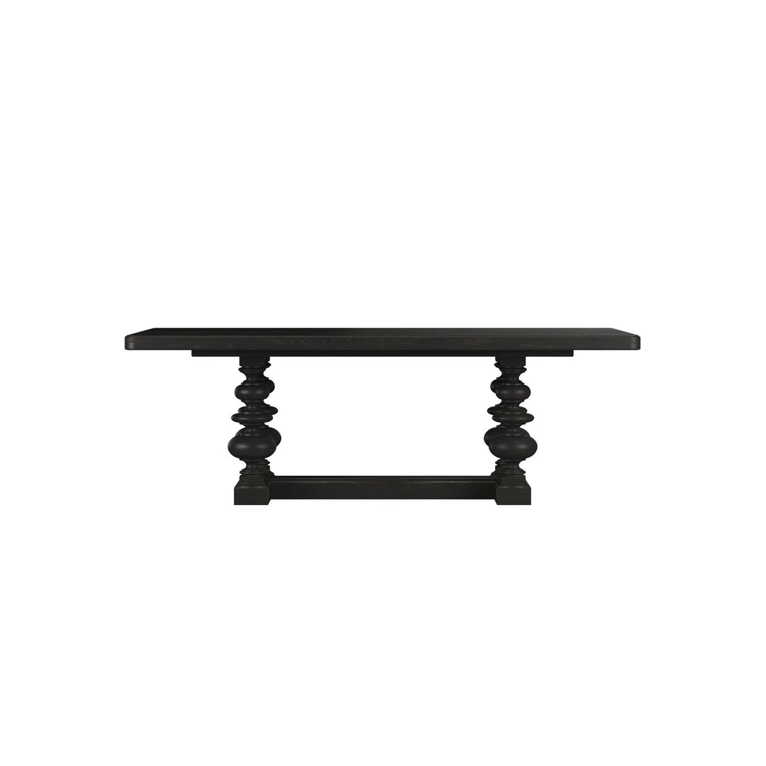 Atrium Rectangular Dining Table — hand rubbed black with undertones of brown